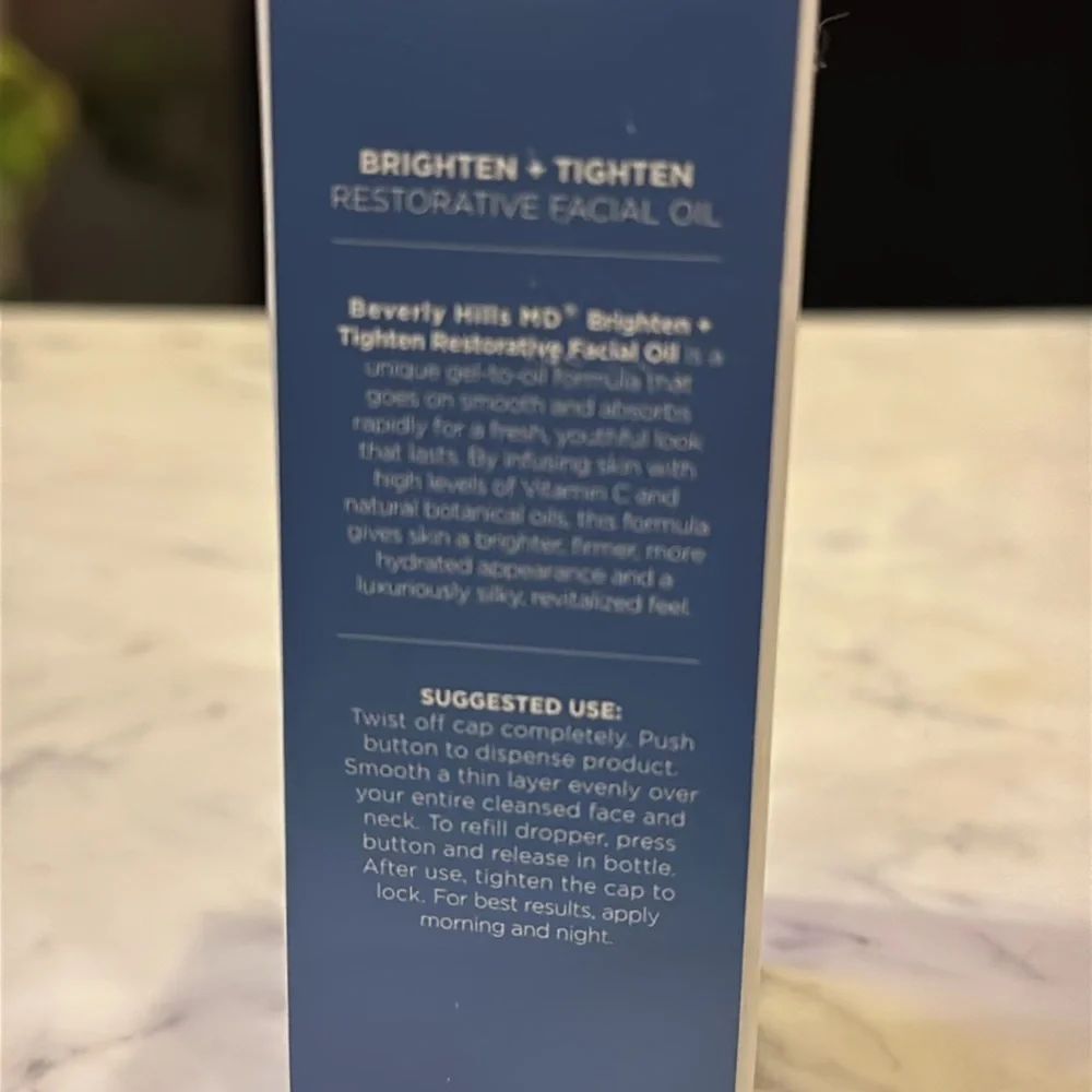 Beverly Hills MD Brighten + Tighten Restorative Facial Oil New Sealed Box - Picture 3 of 3